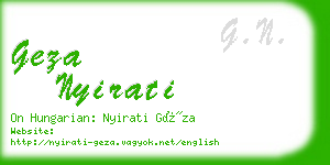 geza nyirati business card